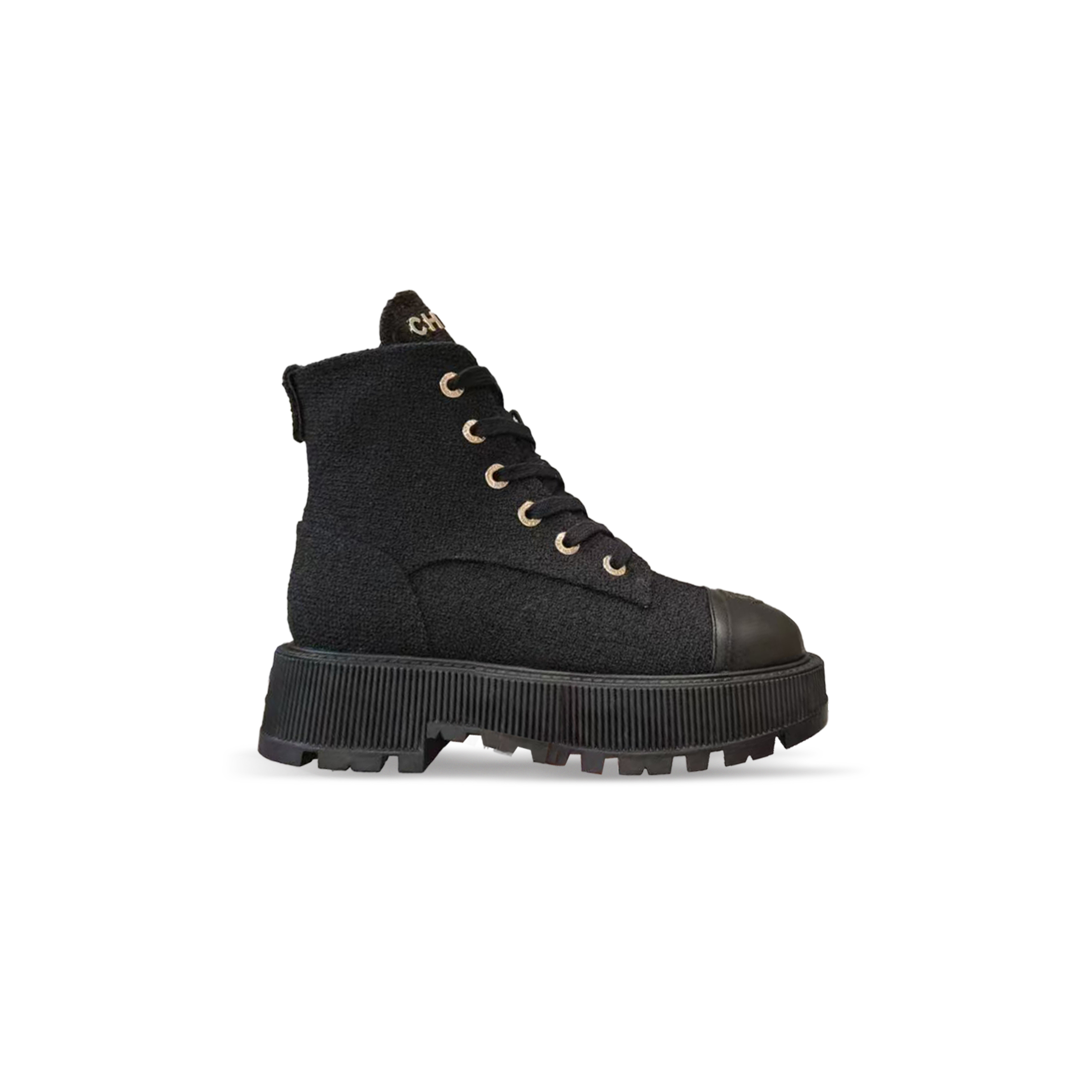 Ch*el canvas cc lace up combat boots 1437680